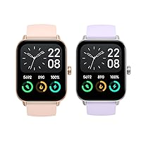 2 Packs Smart Watch for Women with Alexa, Bluetooth Call & Receive Text, 1.8Inches Smartwatch (Pink and Purple)