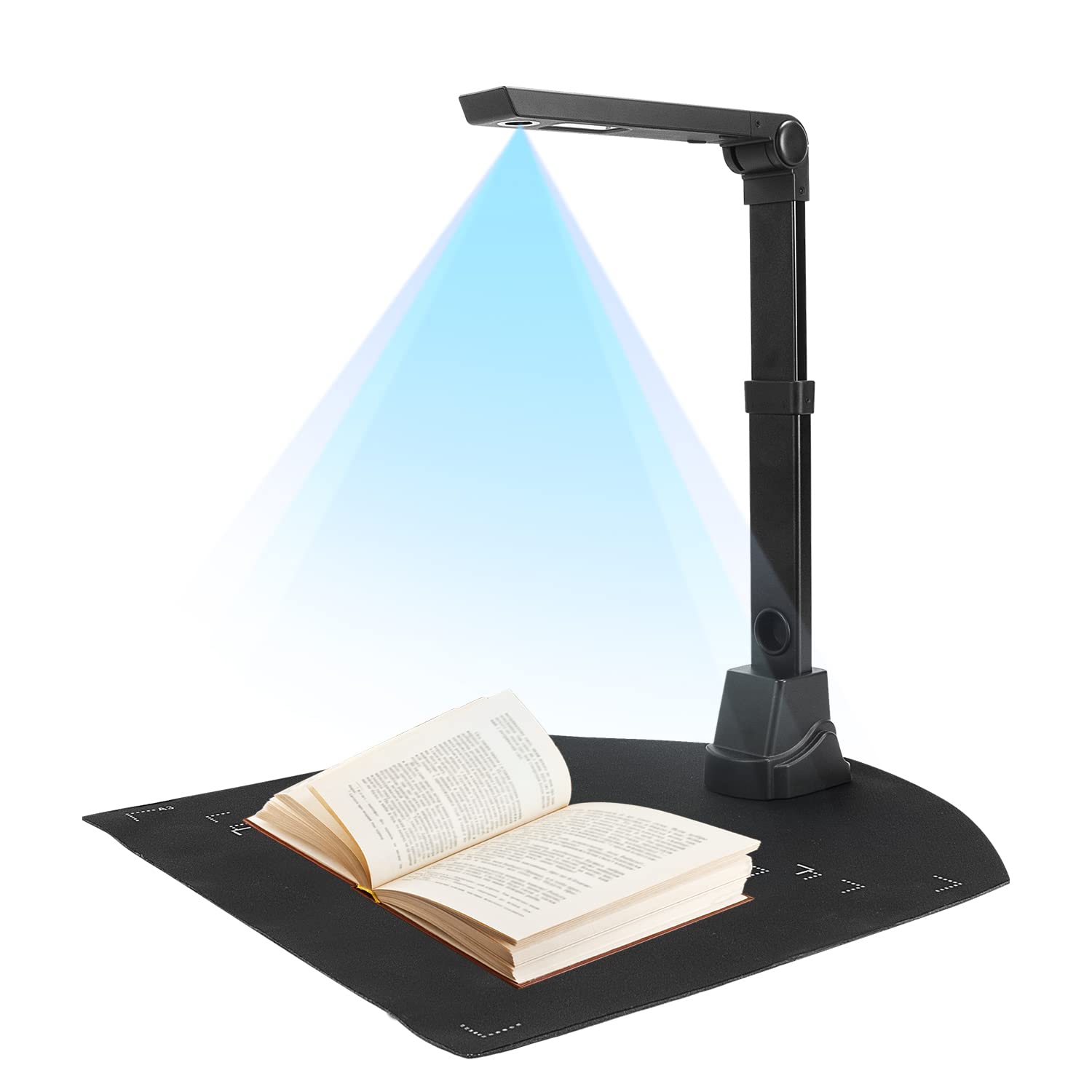NetumScan 13MP Book Document Camera for Teachers, Multi-Language OCR Recognition by AI Technology, Foldable & Portable, Real-time Projection, Video Recording, Capture Size A3/A4, Only Windows