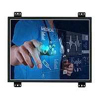 15'' inch PC Display 1024x768 4:3 DVI VGA USB Power On Boot Metal Shell Embedded Open Frame Industrial Four-Wire Resistive Touch LCD Screen Monitor with Quick Easy Installation K150MT-DR