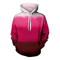 Mens Hoodie Novelty Gradient Sweatshirts Long Sleeve Lightweight Hooded Casual Top Drawstring Fashion Pullover