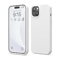 elago Compatible with iPhone 15 Case, Liquid Silicone Case, Full Body Protective Cover, Shockproof, Slim Phone Case, Anti-Scratch Soft Microfiber Lining, 6.1 inch (White)