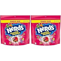 Nerds Gummy Clusters Candy, Rainbow, Resealable 18.5 Ounce Big Bag (Pack of 2)
