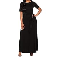 Women's Leisure Wrap gather Waist A-Line Maxi Dress