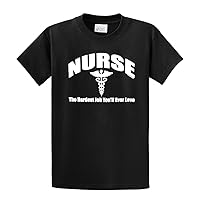 Nurse T-Shirt Nursing The Hardest Job You Will Ever Love RN LPN CNA Hospital Tee Unisex Shirt-Black-Large