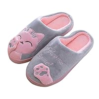 Yindaity Room Shoes, Women's, Men's, Couples, Winter Slippers, Warm, Cold Protection, Silent, Anti-Slip, Cute, Maneki Cat Pattern, Indoor Shoes, Boa Slippers, Warm, For Autumn and Winter, Indoor