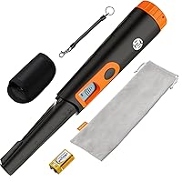 SUNPOW Metal Detector Pinpointer for Adults & Kids, Fully Waterproof, 360°Detection Handheld Pin Pointer Wand with LCD Screen, 3 Modes (Buzzer, Vibration,Sound) for Treasure Hunting- OTMD08