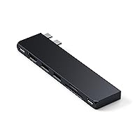Satechi USB C Hub Multiport Adapter Pro Slim – USB C Dongle 7 in 1 – USB-C Hub - USB 4 Port, 4K HDMI, USB3.2 Gen 2, SD/TF Card Reader, 100W PD - USBC Hub for MacBook Pro/Air M2 (Midnight)