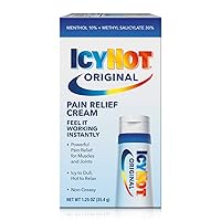Icy Hot Original Pain Patches (5 Count) and Pain Relieving Cream Bundle for Targeted Arm, Neck, Leg, Muscle and Joint Pain Relief