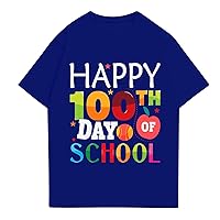 100 Days of School Shirt Teacher Happy 100th Day of School Tshirt Women Casual Cute Tops 100 Days of School Costume