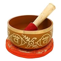 2nd Chakra Swadhistana Or Sacral Orange Buddhist Singing Bowl For Meditation,5 Inches Himalayan Bowls Tibetan Singing Bowls