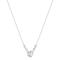 Amazon Essentials Disney Plated Cubic Zirconia Lilo & Stitch Hibiscus Flower Pendant Necklace