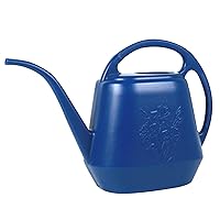 Watering Can 1 Gallon Long Spout Watering Can, Flower Patterns Indoor Watering Can with Comfortable Handle Plastic Watering Can Watering Can Indoor Plant Watering Can for Garden Plants Dark Blue