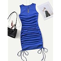Dresses for Women - Ruched Drawstring Side Bodycon Dress