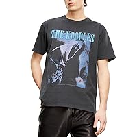 The Kooples Men's Vintage-Like Graphic T-Shirt with Printed Logo