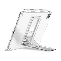 Ringke Outstanding Universal Tablet Stand Spring-Action Adjustable Slim Thin Kickstand Multi Angle Adhesive Holder for iPad, Android Tablets, E-Reader, and More - Clear Mist