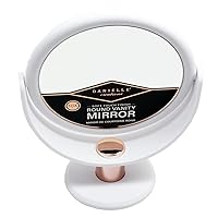 Danielle Creations Metallic Soft Touch Vanity Mirror x10 Magnifying - White & Rose Gold