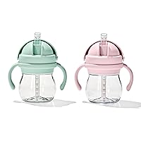 Tot Transitions Straw Cup with Handles 6 oz. - Opal and Blossom - 2 Pack