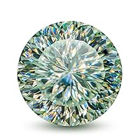 Loose Moissanite 1 Carat, Green Color Diamond, VVS1 Clarity, Round Angel Cut Brilliant Gemstone for Making Engagement/Wedding/Ring/Jewelry/Pendant/Earrings/Necklaces Handmade Moissanite