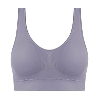 Yoga Sports Bra Soft Comfy Strecth Workout Underwear Traceless Smooth Breathable Tank Vest with Chest Pad Bra Push Up