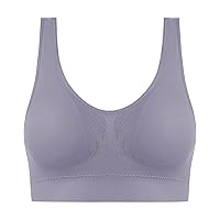 ZHISHILIUMAN Women's Seamless Comfortable Sports Bra Workout Activity Yoga Bras Sleep Bras with Removable Pads