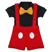 IBTOM CASTLE First Birthday Cake Smash Mouse Outfits for Baby Boys Gentleman Formal Suit Bowtie Bib Pants Tuxedo Clothes Set