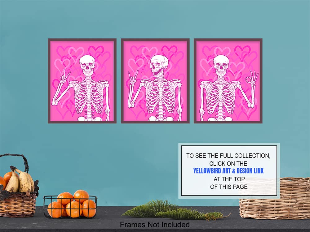 Mua Skeleton Wall Art - Preppy Room Decor Aesthetic - Pink Hearts ...