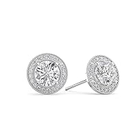 950 Platinum 100% Natural Diamonds Stud Earring Hallmarked By Assay Office London | Jewelry Gifts for Women