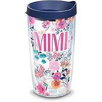 Made in USA Double Walled Dainty Floral Mother's Day Insulated Tumbler Cup Keeps Drinks Cold & Hot, 16oz, Mimi