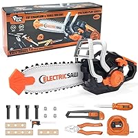 Toy Chainsaw for Kids, 19PCS Pretend Play Tools Set, Toy Home Tools Kit, Electric Chain Saw with Realistic Sounds, Outdoor Gardening Toys, Birthday Gifts for Boys & Girls Age 3 4 5+