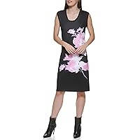 DKNY Women's Mixed Media Floral Zip Back Dress
