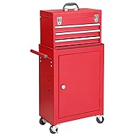 Big Red ATBT1204R-RB Torin Rolling Garage Workshop Tool Organizer:  Detachable 4 Drawer Tool Chest with Large Storage Cabinet and Adjustable  Shelf