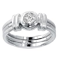0.25 CT TW Bezel Set Diamond Anniversary Wedding Ring in Platinum