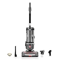 Hoover WindTunnel Tangle Guard Bagless Upright Vacuum Cleaner Machine, for Carpet and Hard Floor, Strong Suction with Anti-Hair Wrap, HEPA Media Filtration, Lightweight, UH77100V, Gray