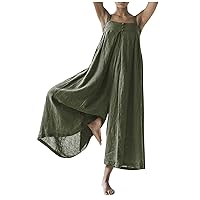 Jumpsuits for Women Solid Color Sleeveless One Neck Temperament Long Backless Camisole Jumpsuit