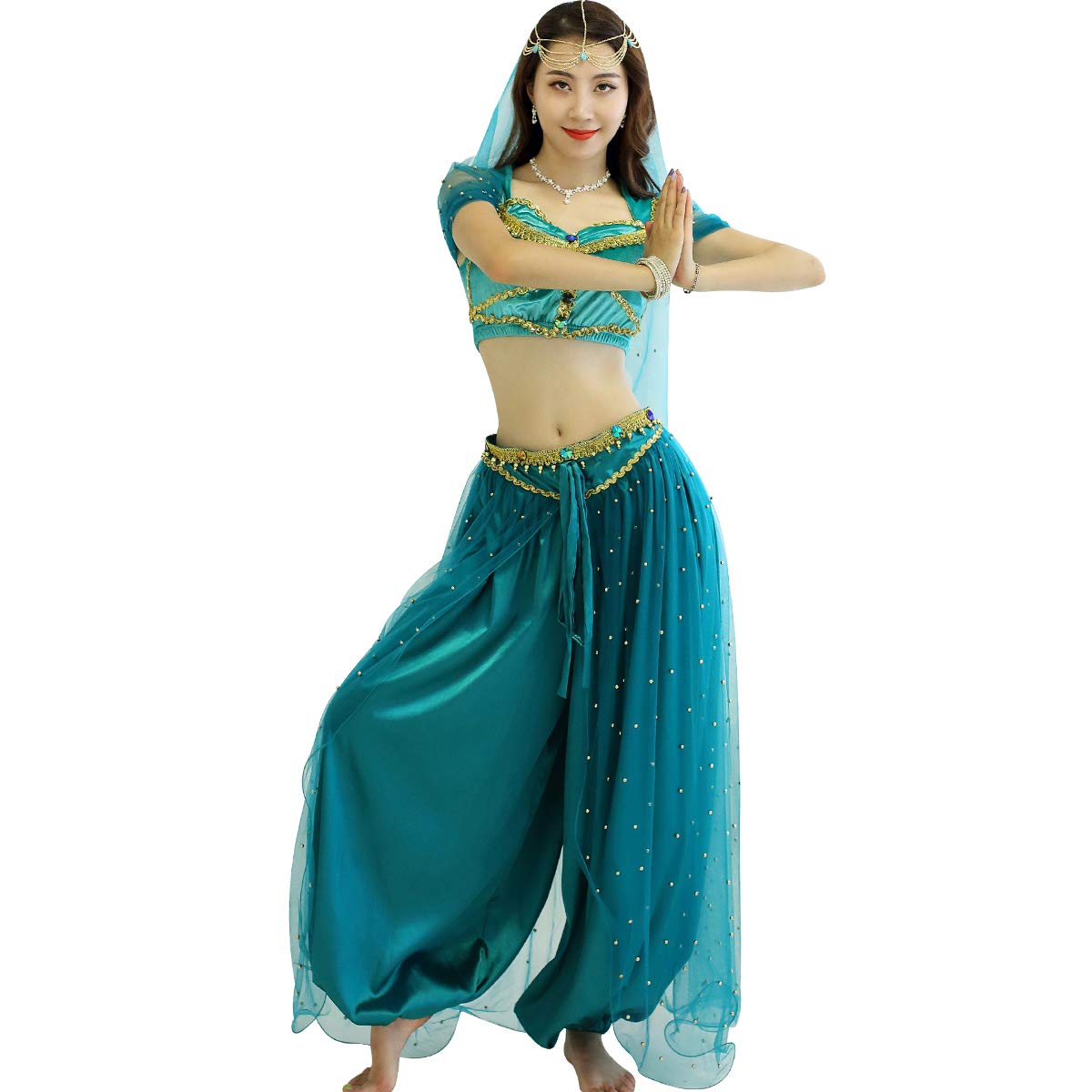Mua MISI CHAO Belly Dance Jasmine Costume - Aladdin Halloween Outfit  Princess Costumes Teal for Women/Girls trên Amazon Mỹ chính hãng 2023 |  Giaonhan247
