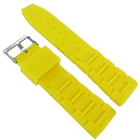 26mm Trendy Silicone Yellow Waterproof Relief Pattern Replacement Watch Band Strap