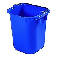 Rubbermaid Commercial Products Heavy-Duty Cleaning Pail, 5-Quart, Blue, Utility Bucket with Built-In Spout and Handle for House Cleaning/Storage/Livestock Feeding/Car Washing