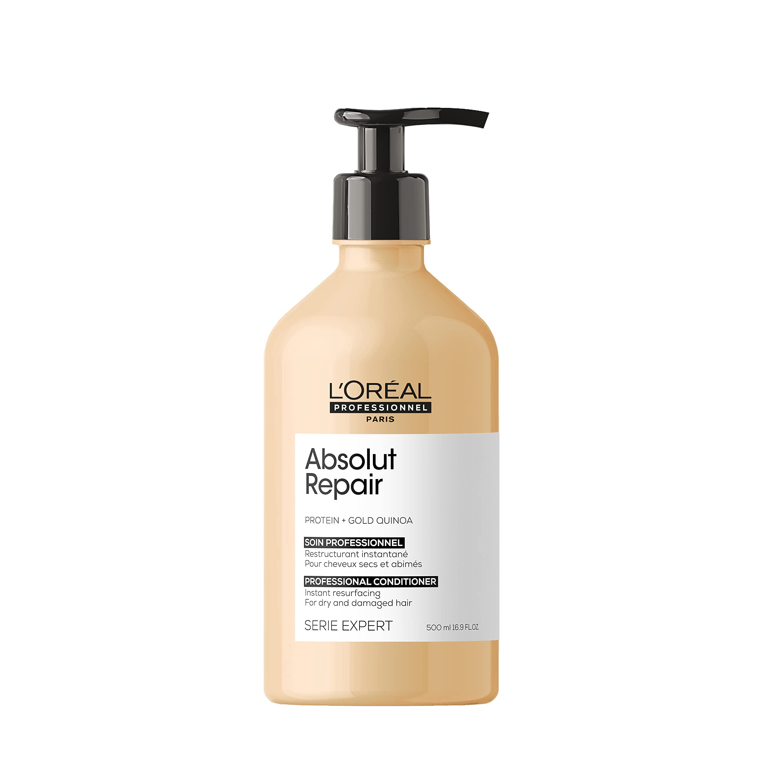 L'Oreal Professionnel Absolut Repair Conditioner | Protein Hair Treatment | Repairs Damage & Provides Shine | With Quinoa & Proteins | For Dry, Damaged Hair | 16.9 Fl. Oz.