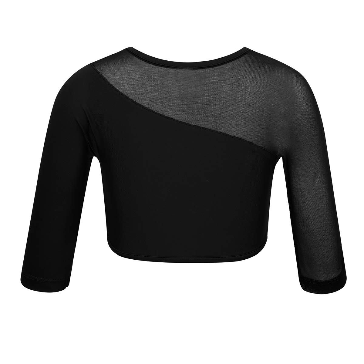 YiZYiF Kids Girls Basics Sportswear Athletic Long Sleeve Stretch Short Mock Neck T-Shirt Crop Top