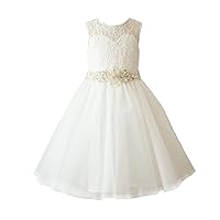 Miama Ivory Lace Tulle Wedding Flower Girl Dress Toddler Girl Dress