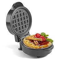 Mini Waffle Maker, Small Waffle Irons Non-stick, Breakfast Belgian Waffles, Mini Waffle Iron Make Waffles in Minutes, Portable Pancake Maker Machine for Kid, Easy to Clean, 5 Inches Wide, Black