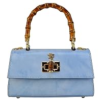 Pratesi Leather Bag for Women Castalia R298/20 in cow leather - Radica Sky Blue Made in Italy