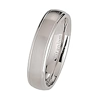 Custom Engraved 5mm or 7mm Brushed Polished Titanium Wedding Ring Band