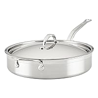 Hestan - ProBond Collection - Professional Clad Stainless Steel TITUM Nonstick Sauté Pan with Lid, Induction Cooktop Compatible, Made without PFOAs (5-Quart)