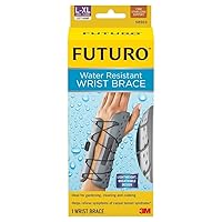 Futuro Water Resistant Wrist Brace, Firm Stabilizing Support, Left Hand, Large/X-Large