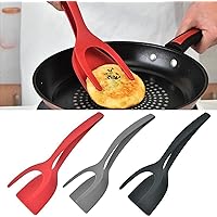 2 in 1 Grip and Flip Spatula Tongs Egg Flipper Tongs 3pcs Pancake Fish French Toast Omelet Making for Home Kitchen Cooking Tool