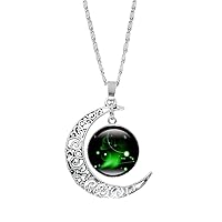 Ladies Beauty Charm 12 Constellation Moon Necklace Jewelry Sale Pendant Necklaces for Women Girls, Female Birthday Gift for Mom Teen Girls Kids Friend