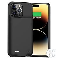 Battery Case for iPhone 14 Pro , 2022 Upgraded 7000mAh Rechargeable Portable Protective Charging Case for iPhone 14 Pro (6.1 inch) Compatible with Carplay Extended Battery Pack Charger Case (Black)