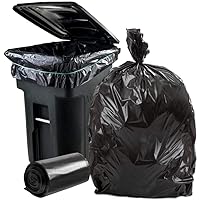 Plasticplace Big Black Trash Bags Heavy Duty - Extra Large Trash Bags Heavy Duty 95-96 Gallon, 1.2 Mil, 61” x 68”, 15 Count Roll