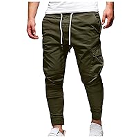 WENKOMG1 Mens Lightweight Casual Pants Breathable Cargo Pant Baggy Work Tracksuit Sports Hiking Sweatpants Business Trousers